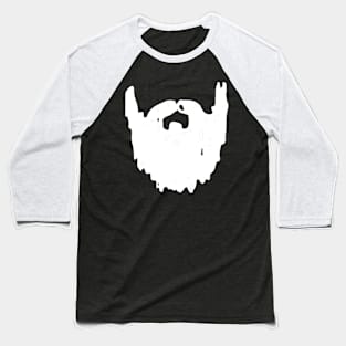 White Beard Doodle Baseball T-Shirt